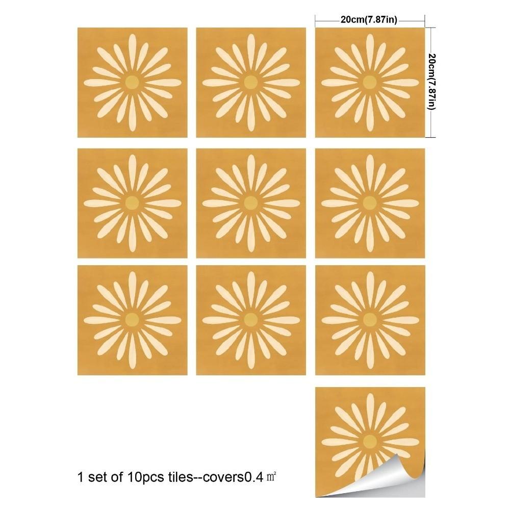 10Pcs Matte Wall Tile Sticker Self-Adhesive Tile Decal Retro Peel And Stick Tile Home Renovation