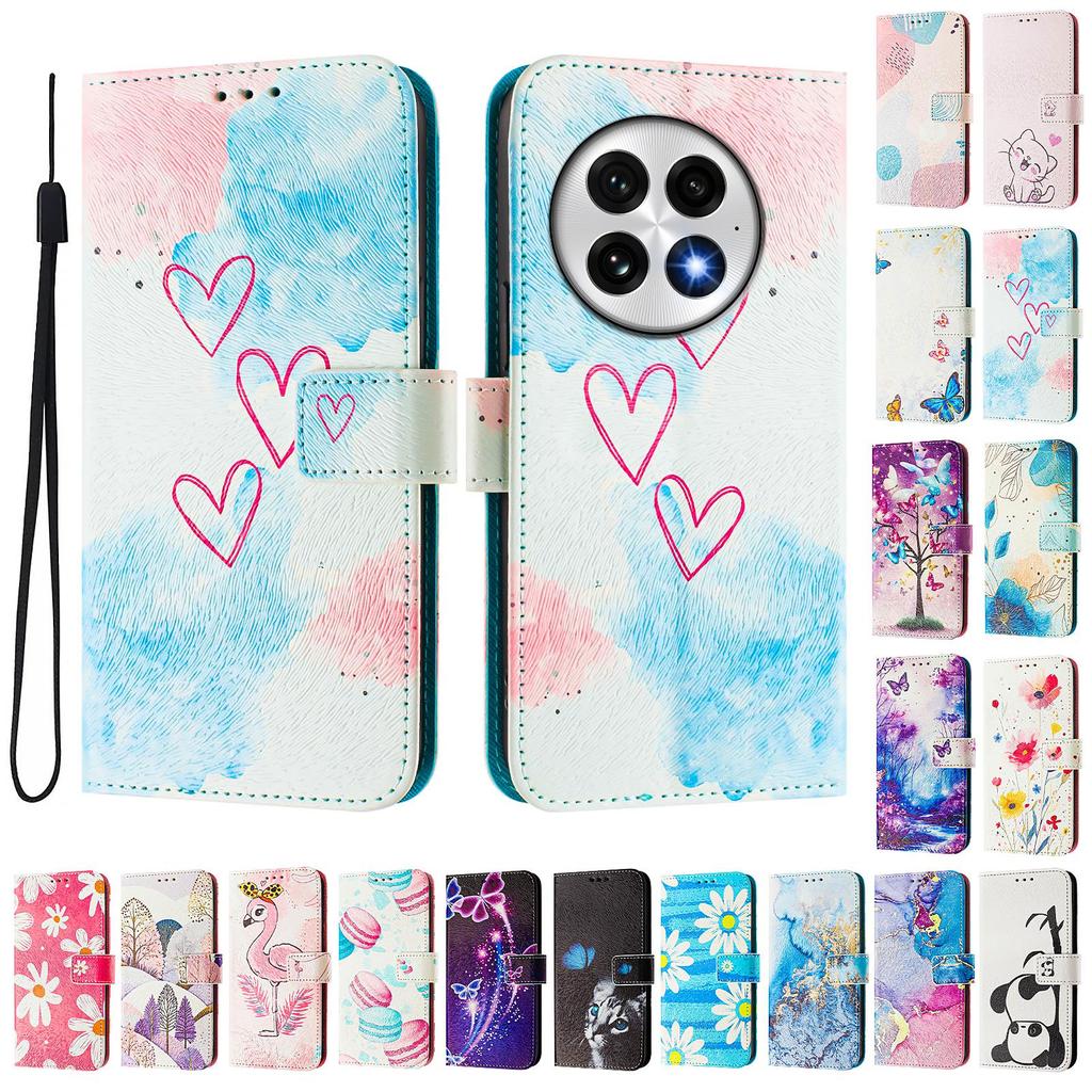 Love Luxury Painted Leather Case Wallet PU Leather Book Style Cover for Oneplus 9R,8T,Nord CE2 5G,Nord 2T,Nord N300,Oneplus 11 12...