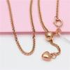 Женское ожерелье на ключицу в стиле цепочки Шопена цвета розового золота с персиковым сердцем - Простое, модное