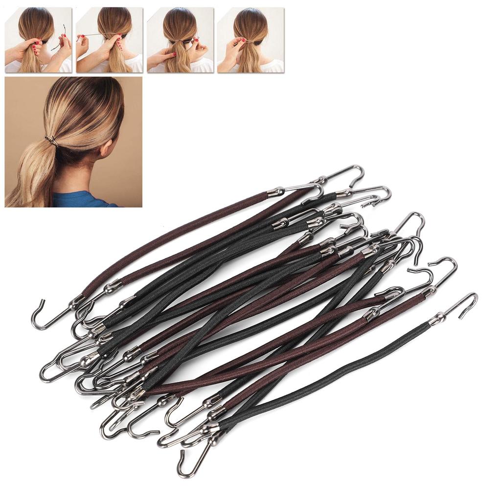20 шт., женские крючки для хвоста, заколки для волос, эластичные резинки для волос, держатели для хвоста, аксессуары для волос