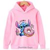 Autumn Kids Hooded Sweatshirt Sweet Cartoon Character Love Heart Print Long Sleeve Tops for Boys Girls 4-14Y
