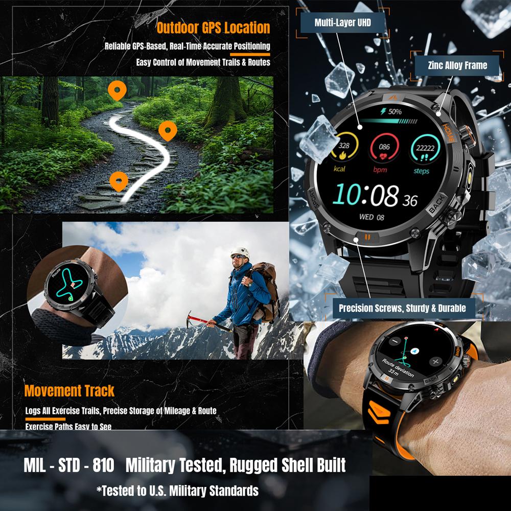Новые профессиональные спортивные смарт-часы с GPS для улицы RIDE Бег GPS-трек Часы для плавания Компас 3ATM Спортивные Bluetooth-часы с звонками для мужчин