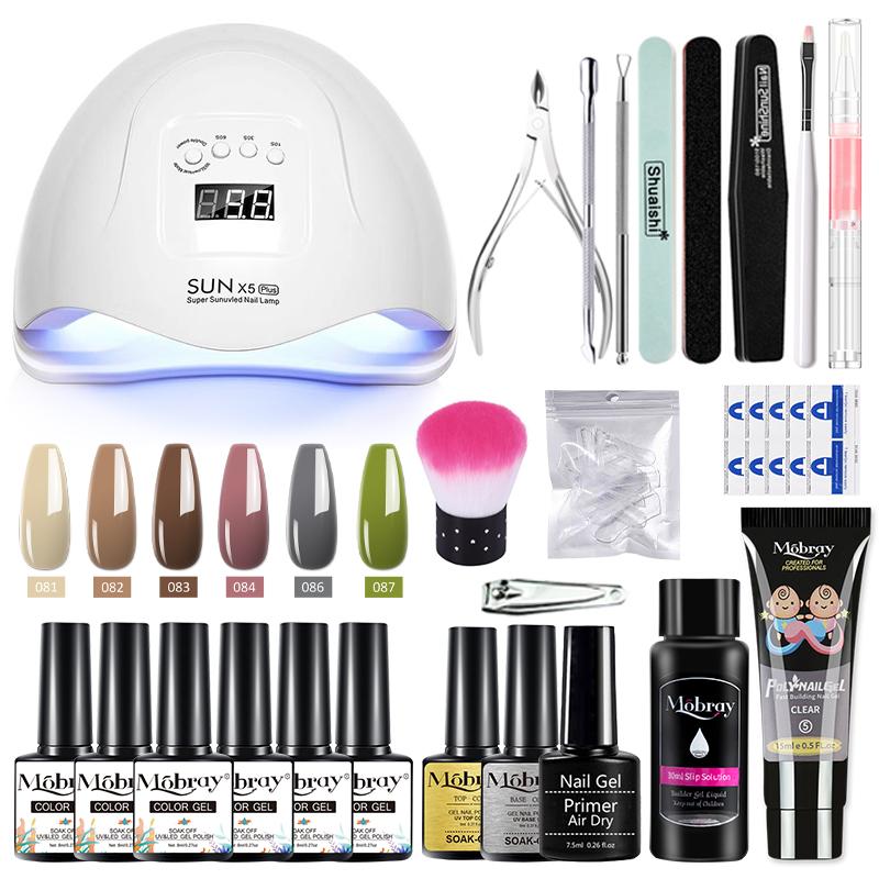 Mobray Manicure Set Professional Full Acrylic Nail Kit Set For Nail Gel Nails Complete Kit Nail Extension Polygels Set