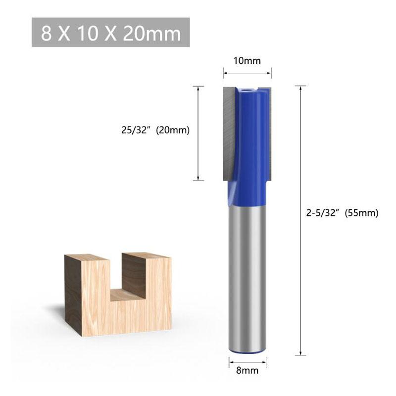 1pc 8mm Shank Straight Bit Tungsten Carbide Double Flute Router Bits Milling Cutter for Wood Woodwork Tool