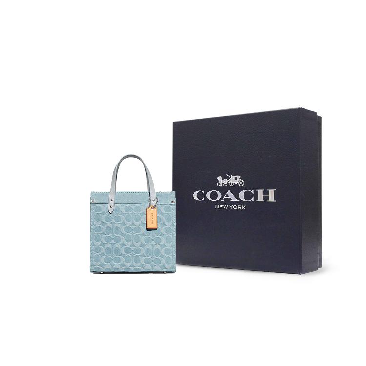 COACH Field Fabric Tote Bag, Shopping Bag, Shoulder Bag, Crossbody Bag, Handbag Small Women's Blue CJ853-LHPBU