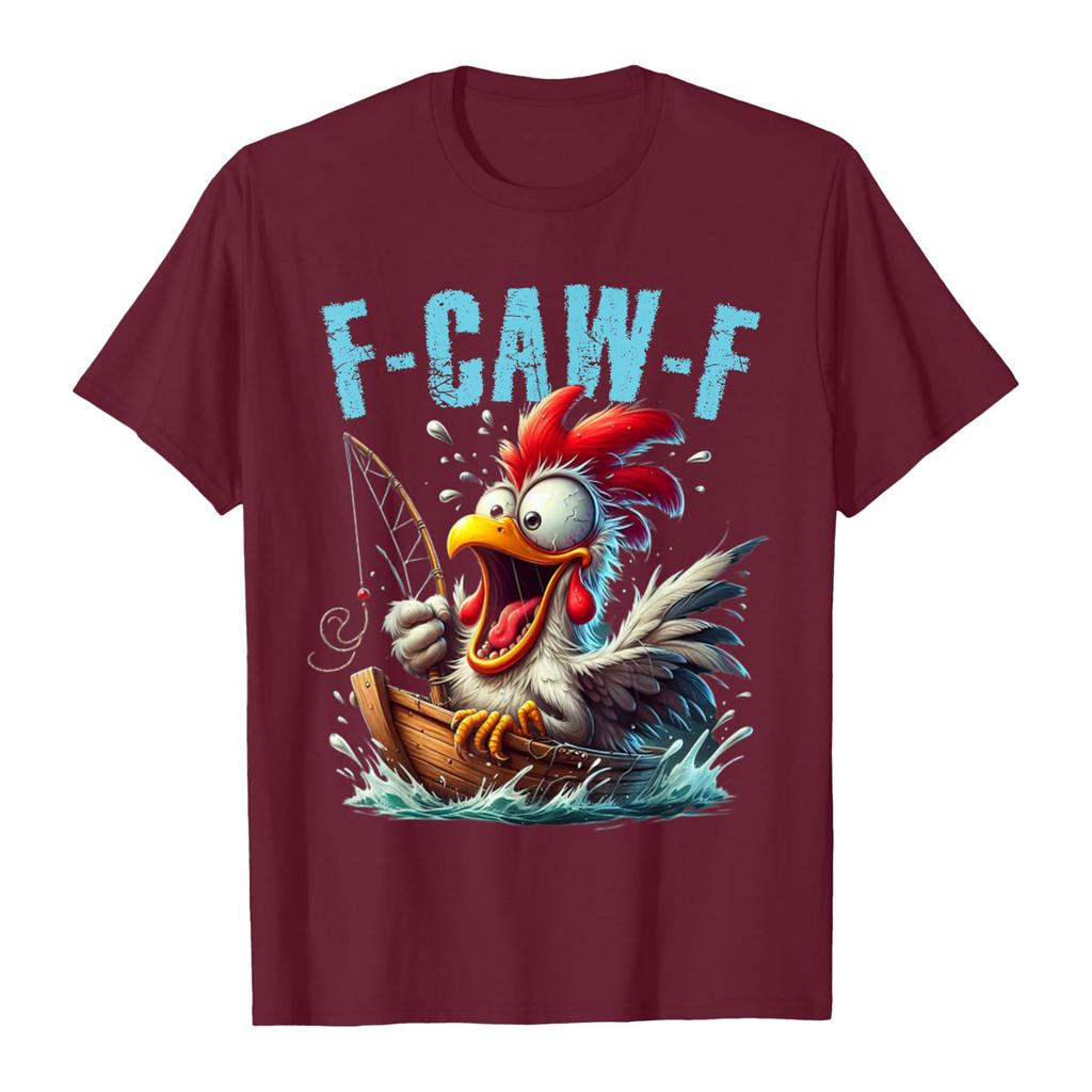 Смешная футболка с петухом, кукарекающим F-Caw-F, и каламбуром