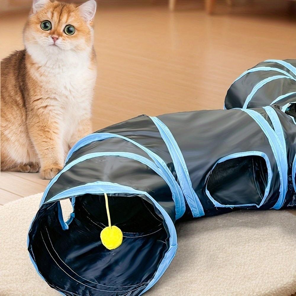 Extended Pet Play Tunnel Three-Way Cat Hiding Cave Funny Cat Hideaway Playtime