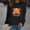Women's Autumn and Winter Casual Long-sleeved Crewneck Cartoon Bear Print Pullover Sweatshirt
