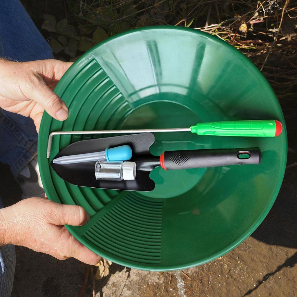 15-дюймовый Золотодобывающий Лоток Инструмент для Сбора Внутренние Изгибы Портативный Хоббисты с Бутылкой и Трубкой Для Открытого Воздуха