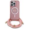 Guess Guhmp16Lhctsgnsp Iphone 16 Pro     6.3 Różowy/Pink Hardcase Crossbody Cord Script Magsafe