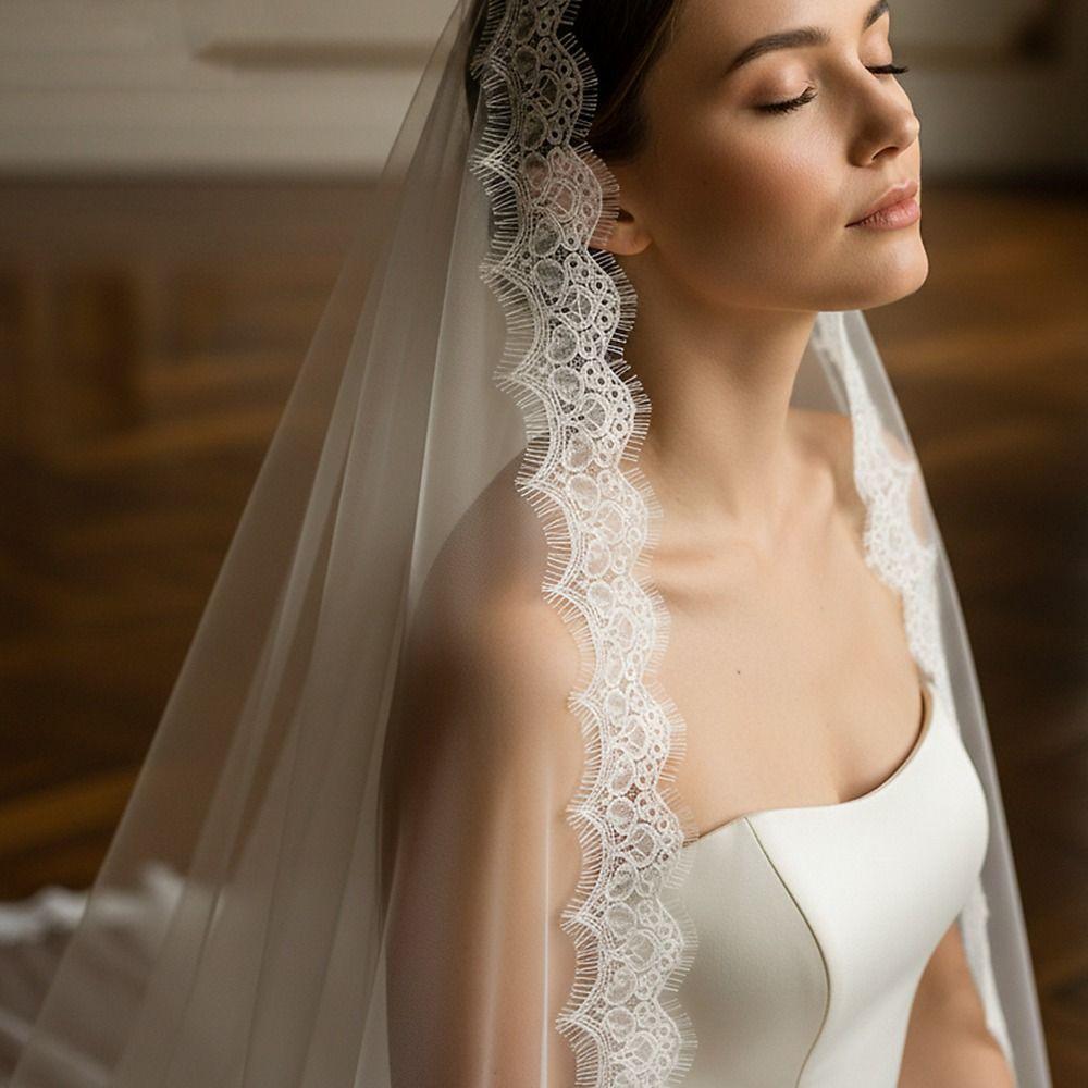 Long Wedding Veil with Comb Bridal Veil Charming Bridal Headscarf  Wedding Accessory