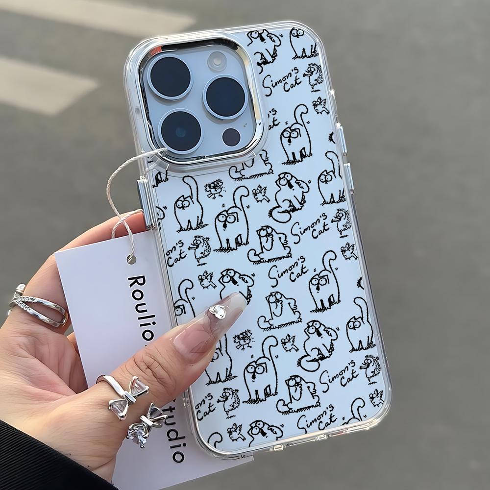 Милый Чехол для Телефона S-Simons-Cat Новый Для Xiaomi Redmi Note 15 14 13 14c 13c 12 11 12s 12c 10c 10 9 Pro Plus 4G 5G Прозрачный Чехол