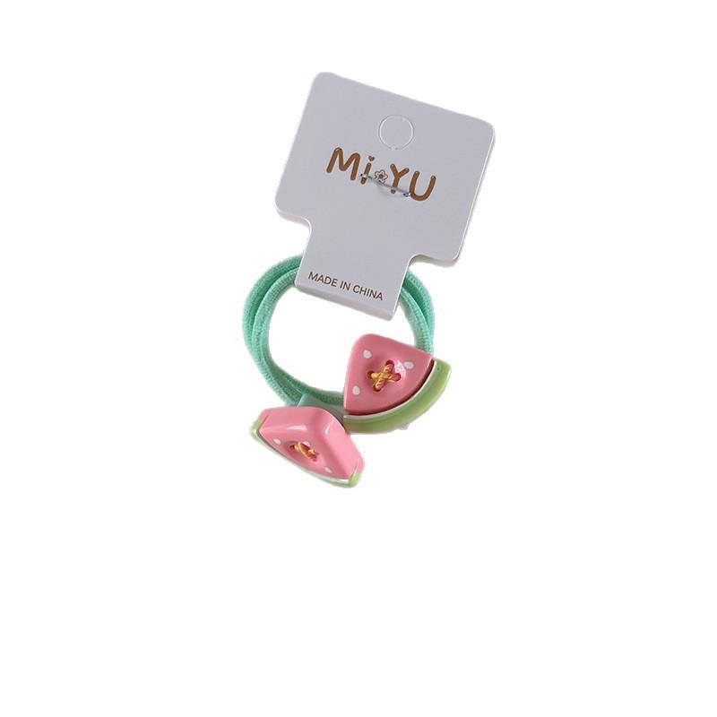 Милая мультяшная детская фруктовая эластичная резинка, летняя коса для девочек, разноцветная резинка для волос и повязка для волос, принцессина резинка для волос и аксессуар для волос