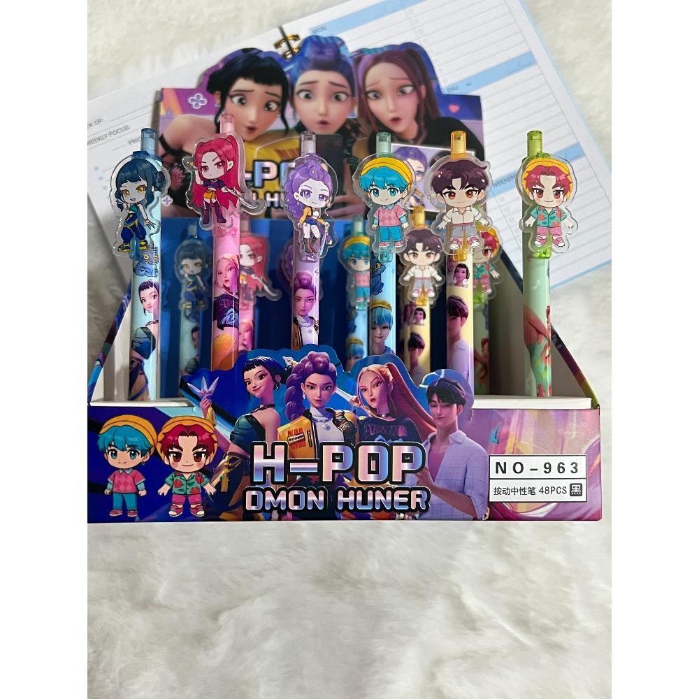 New KPOP demon hunting girls group gel pen black 0.5mm acrylic stick pen student stationery Gifts