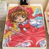 1 шт. Фланелевое одеяло с принтом Cardcaptor Sakura, Высококачественное, Удобное для всех сезонов, Домашний декор, Тепло и уют, Идеально для рождественских подарков