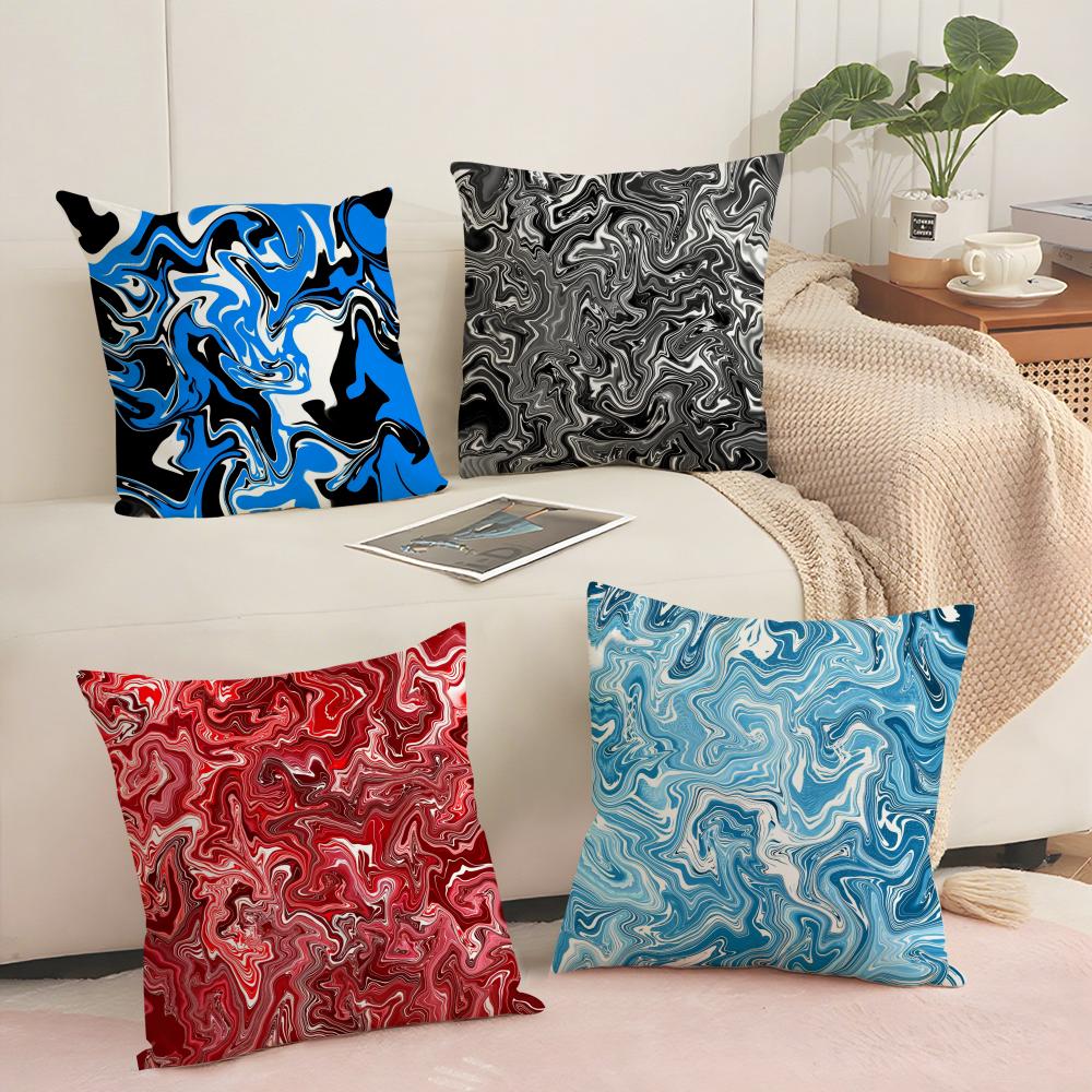 Подушка с чехлом 'Fluid Wave Art' Мягкий коротковорсовый чехол для подушки Гладкая уютная текстура Эстетичный чехол для подушки Декор для дома