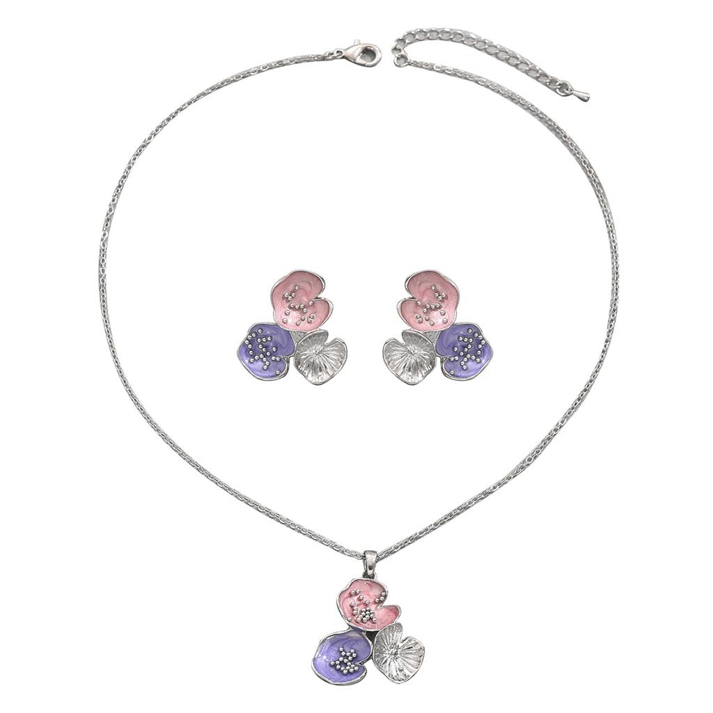 Цветочное ожерелье, серьги, комплект, индивидуальный дизайн, цепочка на шею, премиум-класса, в виде капель масла