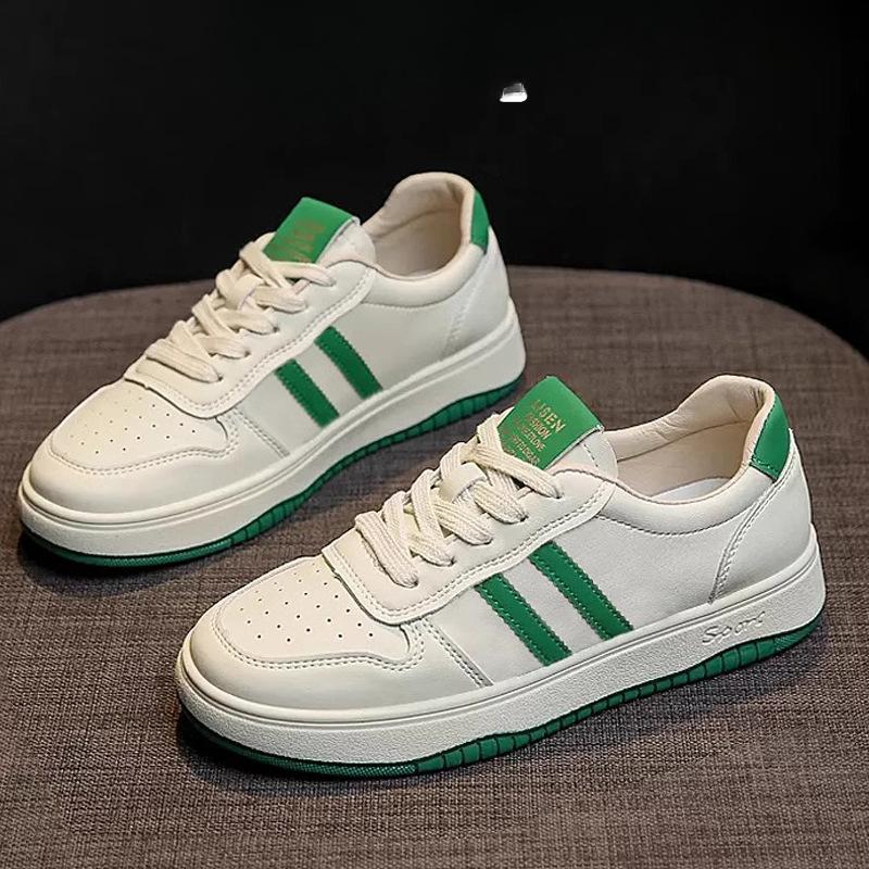 Leather Soft Soled White Shoes for Women, Spring New Versatile Board Shoes, Flat Bottomed Casual Shoes, Women's Sports Shoes