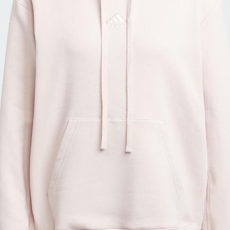 Adidas Теплый мягкий однотонный свитер с капюшоном и длинными рукавами, женская футболка, топы розового цвета IS1587