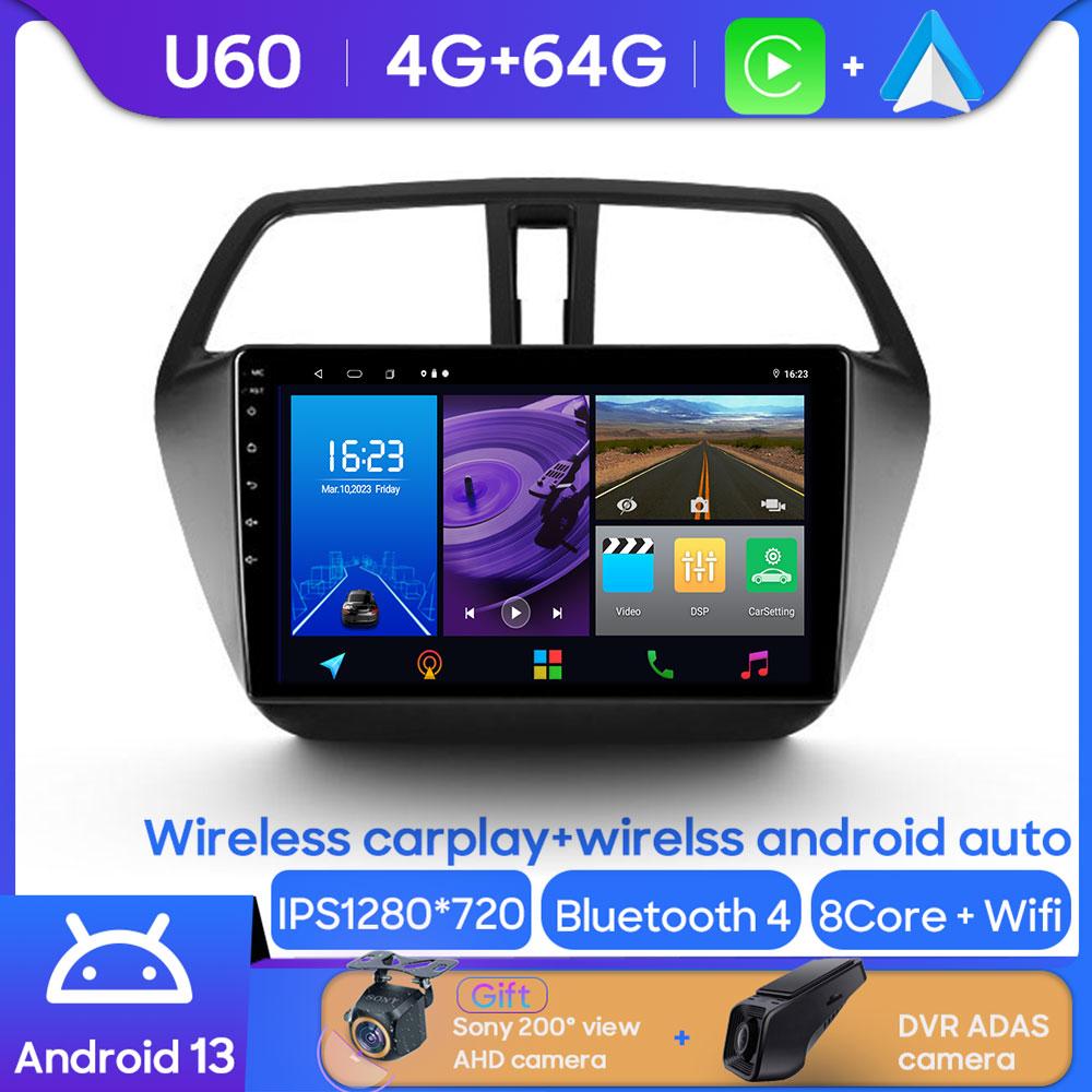 Для Suzuki SX4 S Cross 2012-2016 Android Car Radio Автомобильный мультимедийный плеер Навигация GPS Carplay Сенсорный экран Авто Стерео