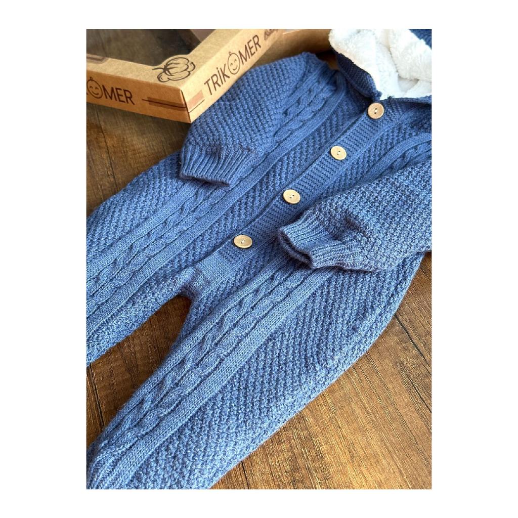 Трикотаж Комбинезон для новорожденных с овечьей шерстью внутри, очень мягкий узор для вязания волос