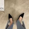 Fashion Sandals Sexy Woman Slippers Low Heel Shoes for Women Mules Slides Pointed Toe Wholesale Designer Luxury On Sale Vip Small Size