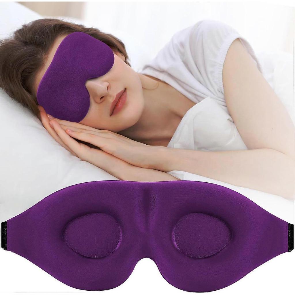 Sleep Mask for Side Sleeper, Light Blocking Sleeping Eye Mask for Women Men, 3D Contoured Cup Night Blindfold, Luxury Eye Cover Eyeshade with Adjustab