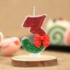 1PC Fashion Party Supplies Birthday Candles Christmas Theme Red Bow Cake Decor 0-9 Number