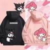 The Spring and Autumn Melody and Kuromi Cartoon Anime Periphery Girl's Hoodie Sweet and Lovely Parent Child Pullover