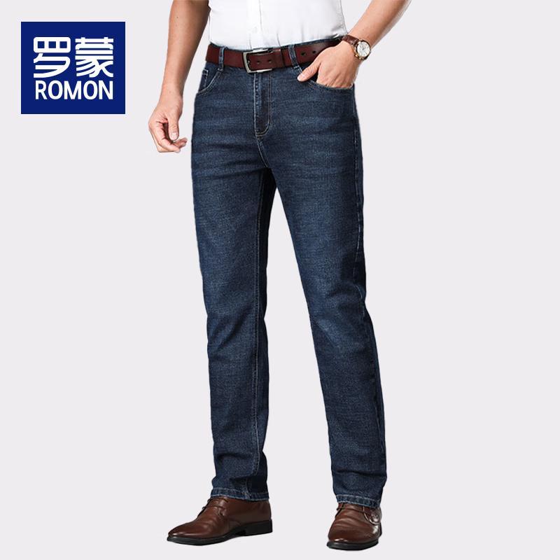 Мужские джинсы из эластичного денима прямого кроя Luo Meng WL3712