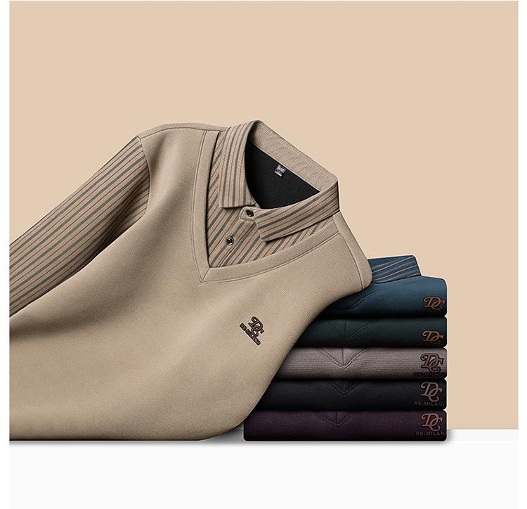 Men's Winter Wool Silk Lapel Two-in-One Sweater with Fleece Lining