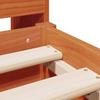 Solid Wood Bed with Shelf Without Mattress Wax Brown 135 x 190 cm