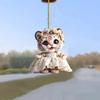 Charming Acrylic Wedding Dress Tiger Pendant For Festive Car Mirror Decoration