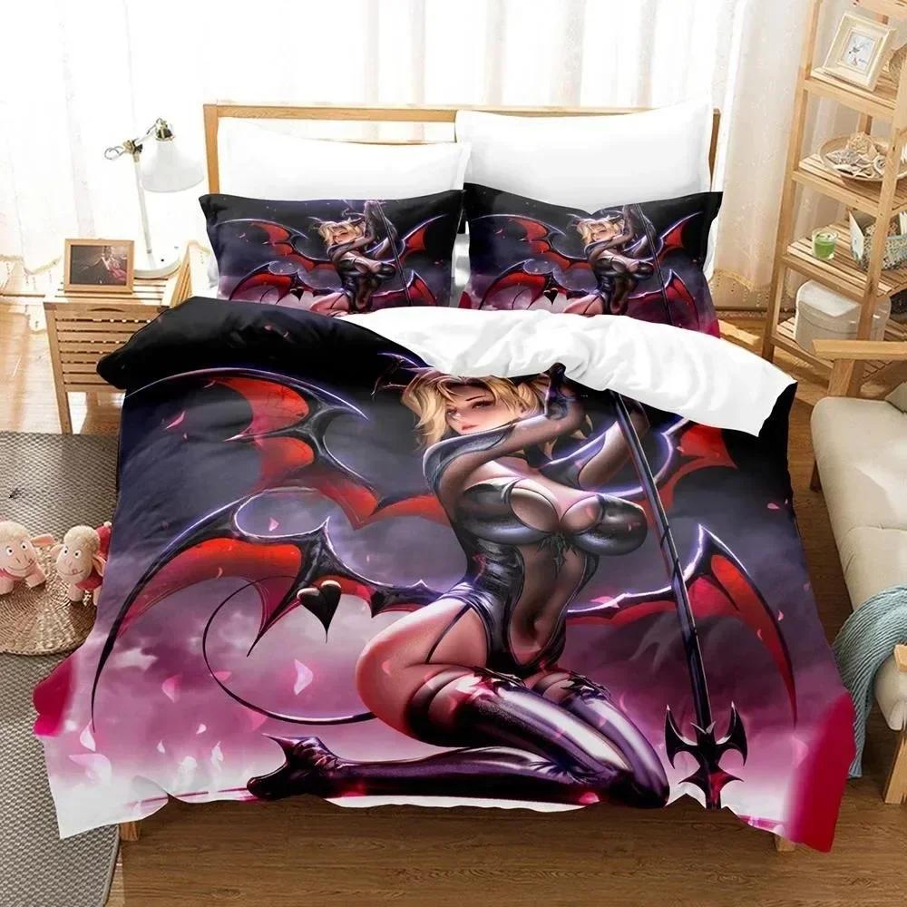 3D Printing Sexy Girls Overwatch Bedding Set Duvet Cover Sheet Pillowcase Bed Full Queen King Size Comforter Bedroom