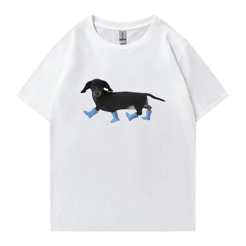 Funny Dachshund Printed Graphic 100 Cotton Short Sleeve Tshirts Unisex Unisex Crew Neck Oversized Tee Shirt Summer Unisex Clothing