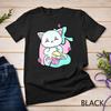 Cute Arctic Fox Drinks Strawberry Milk And Boba Bubble Tea Unisex T-shirt