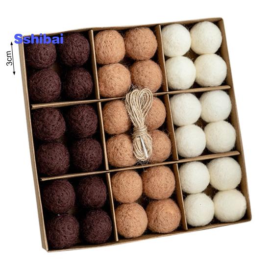 6/36 шт. 3/5 см Рождественский фетровый шар Снежинка Снеговик сплошной цвет небьющиеся многоразовые праздничные украшения Рождественская елка подвесной шар орнамент кулон