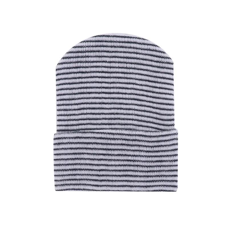 Cute Newborn Baby Hat Infant Girl Boy Comfy Striped Hospital Cap Winter Warm Toddler Outdoor Casual Beanie Newborn Hat