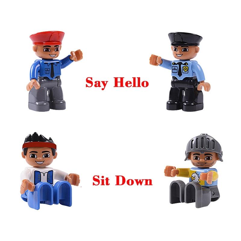 Фигурка, модель большого размера, минифигурка, строительный блок, кукла, семейная, профессиональная, совместимая с игрушкой с большими частицами