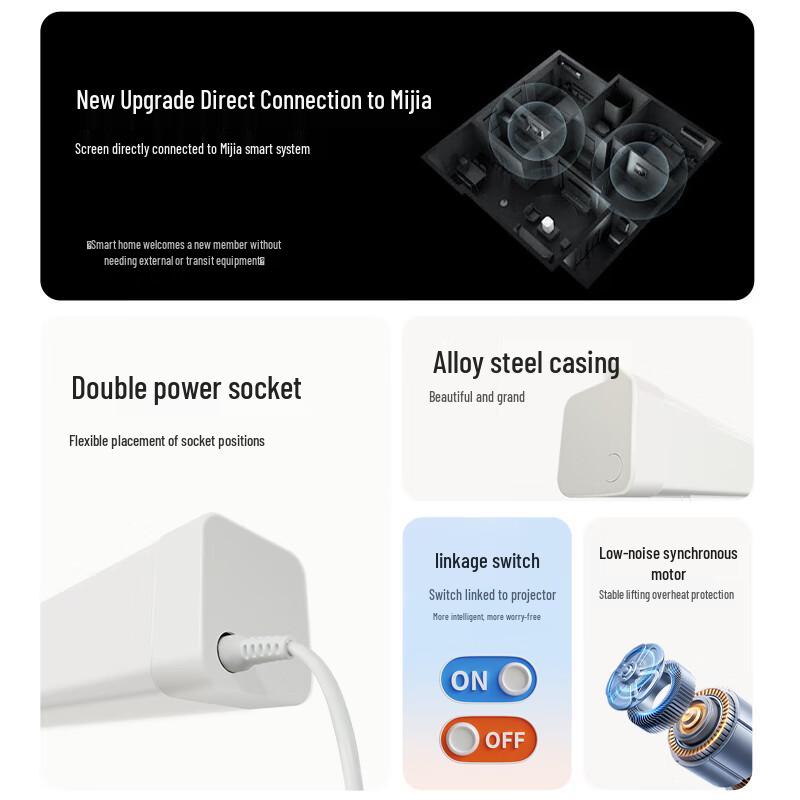 JINGMI 133-inch FG4XS Electric Smart Anti-Light Projection Screen