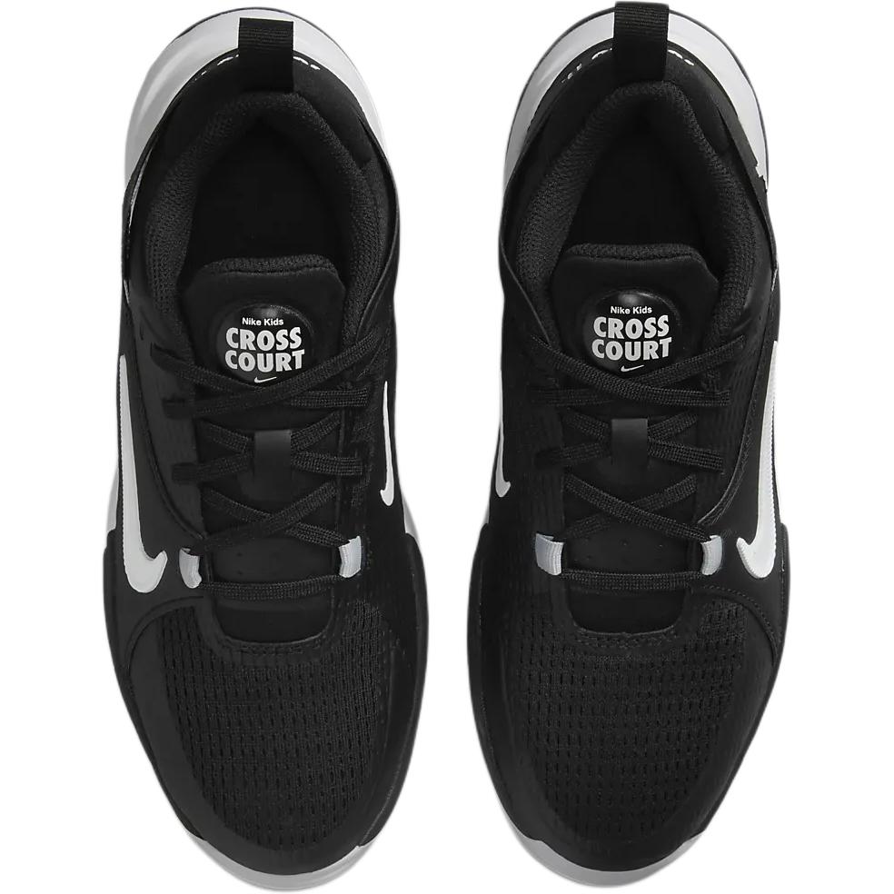 Nike Crosscourt Нескользящие Износостойкие Низкие Детские Баскетбольные Кроссовки Черно-Белые Кроссовки FN2231-002