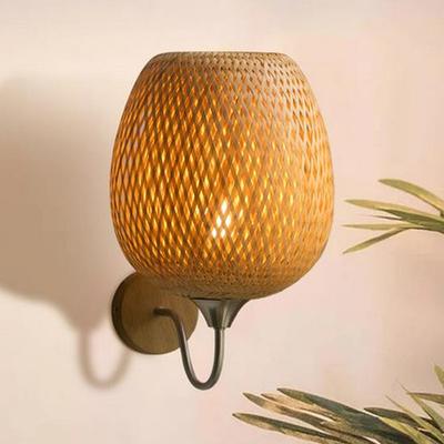 Настенный светильник Zen Bamboo Weave: Китайский и японский стиль для спальни, коридора или чайной комнаты