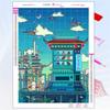 5D Diy Diamond Painting Japanese Anime Building Scene Fantasy Full Rhinestone Mosaic Embroidery Cross Stitch Kit Home Decor Gift