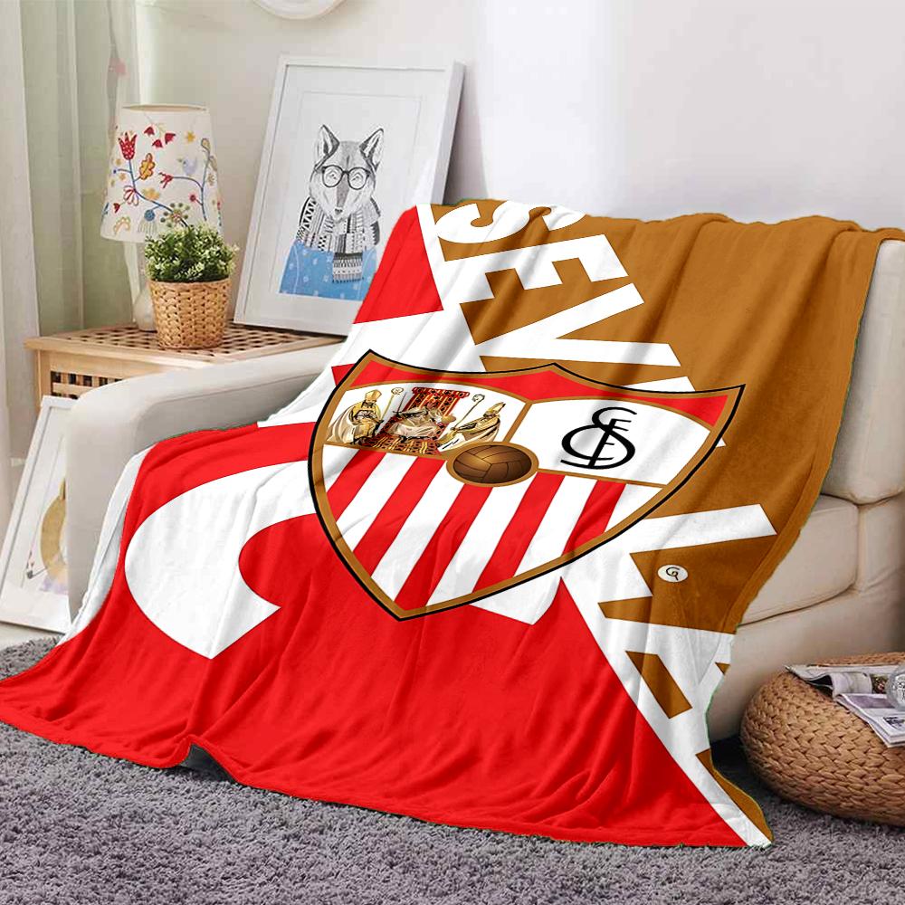 1pc Blanket - Seville logo Print Design,Lightweight Blanket for Sofa,Bed- Soft &Warm,Gift for All Seasons