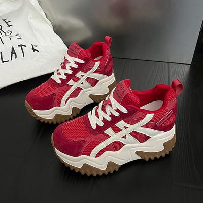 2025 новая платформа папины кроссовки женские носят модные и универсальные повседневные и удобные цветовые сочетания женские дышащие сетчатые спортивные кроссовки тренд