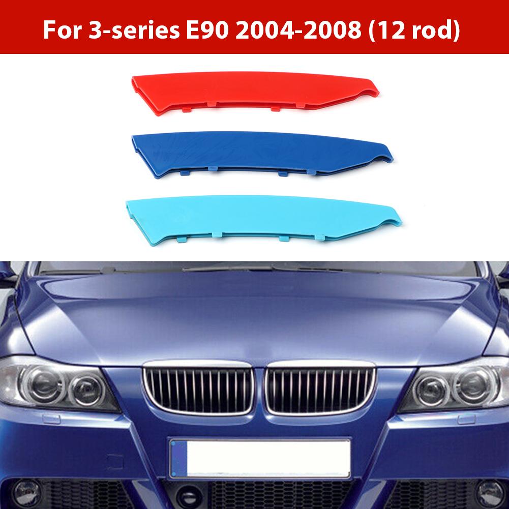 3pcs/Set M Power Car Racing Front Grille Trim Strips For X1 X2 X3 X5 E46 E90 E91 E92 E93 F30 E60 E61 F10 G30 G20 F07 F11 F18 Performance