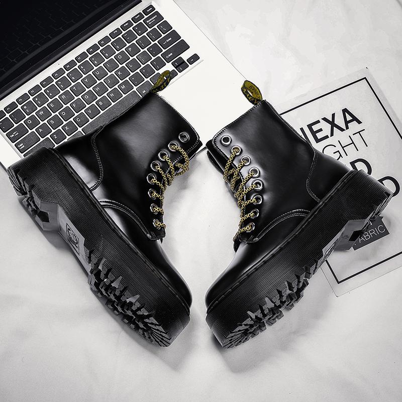 Женские высокие сапоги, кожаные ботинки на шнуровке, водонепроницаемая дорожная обувь