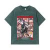 275 GSM Washed T-shirts 100% Cotton Chainsaw Man V18 Reze Arc Print Unisex Heavy Cotton T Shirt