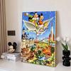 Disney Cartoon Diamond Painting Mickey and the Family Soaring Over the Park Retro Illustration 5D DIY Art Cross StitchKitMosaicEmbroideryHomeDecorGift