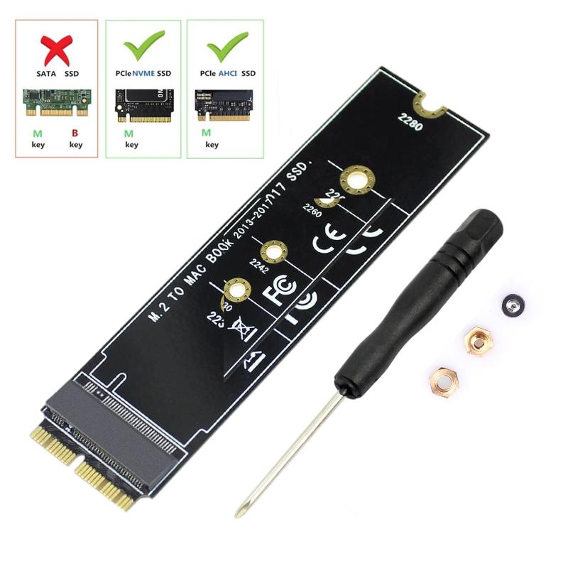 M.2 NVME SSD-адаптер для MacBook Air Pro Retina 2013-2017 Обновленный комплект NVME/AHCI SSD для A1465 A1466 A1398 A1502
